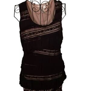 Max Studio Lace sleeveless Blouse Black M